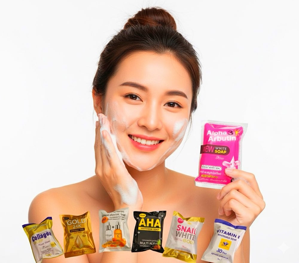 Asian whitening face soap